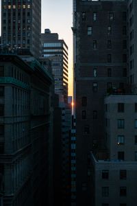 Preview wallpaper sunset, buildings, city, light, new york, usa