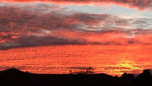 Preview wallpaper sunset, clouds, buildings, silhouette, sky