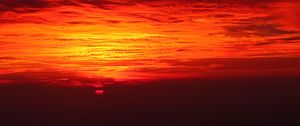 Preview wallpaper sunset, clouds, dusk, sky, red