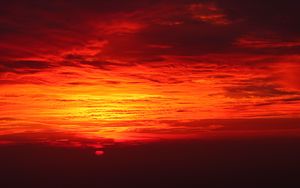 Preview wallpaper sunset, clouds, dusk, sky, red