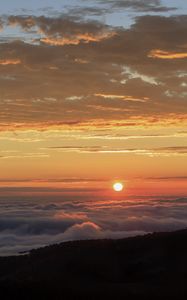 Preview wallpaper sunset, clouds, horizon, dusk