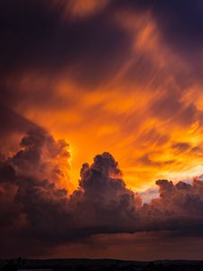 Preview wallpaper sunset, clouds, sky, horizon