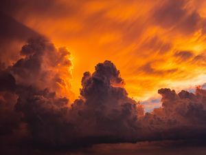 Preview wallpaper sunset, clouds, sky, horizon