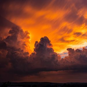 Preview wallpaper sunset, clouds, sky, horizon