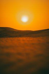 Preview wallpaper sunset, desert, hills, sun, dusk
