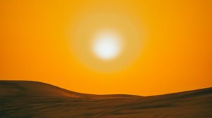 Preview wallpaper sunset, desert, hills, sun, dusk