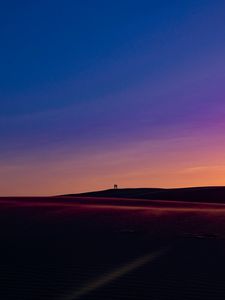 Preview wallpaper sunset, dunes, silhouettes, sand, horizon, australia