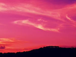 Preview wallpaper sunset, dusk, dark, sky, pink