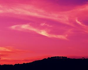 Preview wallpaper sunset, dusk, dark, sky, pink