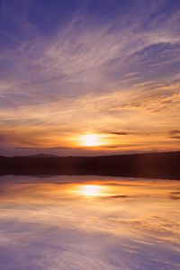 Preview wallpaper sunset, dusk, landscape, water, reflection