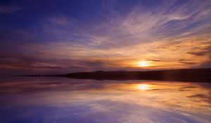 Preview wallpaper sunset, dusk, landscape, water, reflection