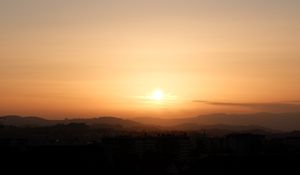Preview wallpaper sunset, dusk, sun, horizon, evening