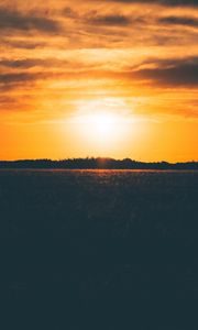 Preview wallpaper sunset, field, grass, sky