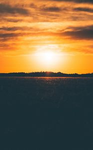 Preview wallpaper sunset, field, grass, sky