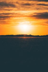Preview wallpaper sunset, field, grass, sky