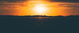 Preview wallpaper sunset, field, grass, sky