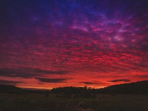 Preview wallpaper sunset, field, sky, beautiful landscape