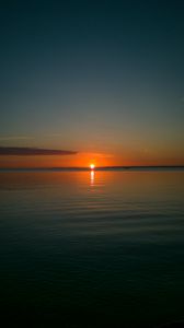 Preview wallpaper sunset, glare, sea, horizon
