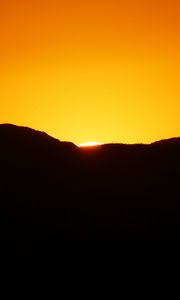 Preview wallpaper sunset, hills, dusk, dark, evening