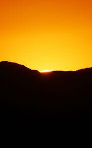 Preview wallpaper sunset, hills, dusk, dark, evening