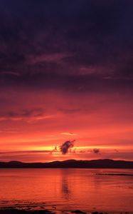 Preview wallpaper sunset, horizon, bay, lough swilly, buncrana, ireland