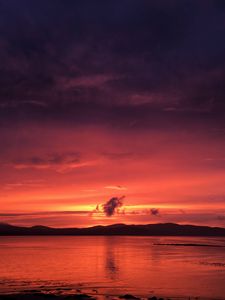 Preview wallpaper sunset, horizon, bay, lough swilly, buncrana, ireland