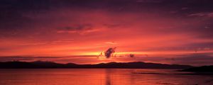 Preview wallpaper sunset, horizon, bay, lough swilly, buncrana, ireland