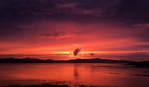 Preview wallpaper sunset, horizon, bay, lough swilly, buncrana, ireland