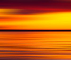 Preview wallpaper sunset, horizon, blur, water, sky