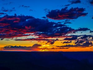 Preview wallpaper sunset, horizon, clouds, colorful, sky