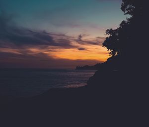 Preview wallpaper sunset, horizon, dark
