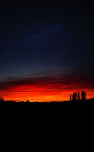 Preview wallpaper sunset, horizon, night, starry sky, mainz, germany