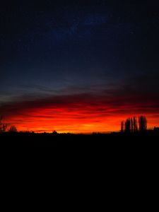Preview wallpaper sunset, horizon, night, starry sky, mainz, germany