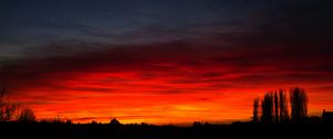 Preview wallpaper sunset, horizon, night, starry sky, mainz, germany