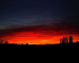 Preview wallpaper sunset, horizon, night, starry sky, mainz, germany