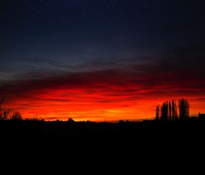 Preview wallpaper sunset, horizon, night, starry sky, mainz, germany