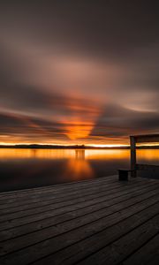 Preview wallpaper sunset, horizon, pier, sky