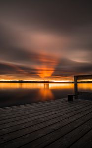 Preview wallpaper sunset, horizon, pier, sky
