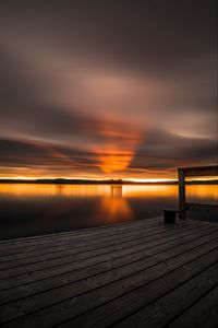 Preview wallpaper sunset, horizon, pier, sky