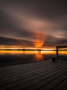 Preview wallpaper sunset, horizon, pier, sky