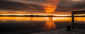 Preview wallpaper sunset, horizon, pier, sky