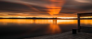 Preview wallpaper sunset, horizon, pier, sky