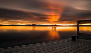 Preview wallpaper sunset, horizon, pier, sky