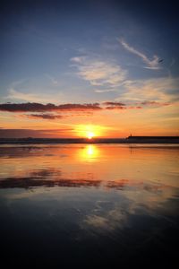 Preview wallpaper sunset, horizon, river, dark, landscape