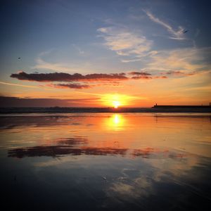 Preview wallpaper sunset, horizon, river, dark, landscape