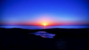 Preview wallpaper sunset, horizon, sea, sky, sun