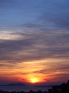 Preview wallpaper sunset, horizon, sea, sky, spain