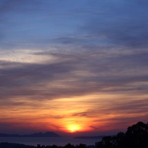 Preview wallpaper sunset, horizon, sea, sky, spain