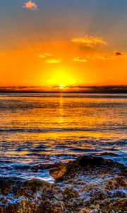 Preview wallpaper sunset, horizon, sea, surf, hawaii, ocean