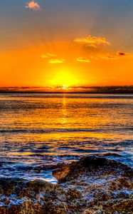 Preview wallpaper sunset, horizon, sea, surf, hawaii, ocean